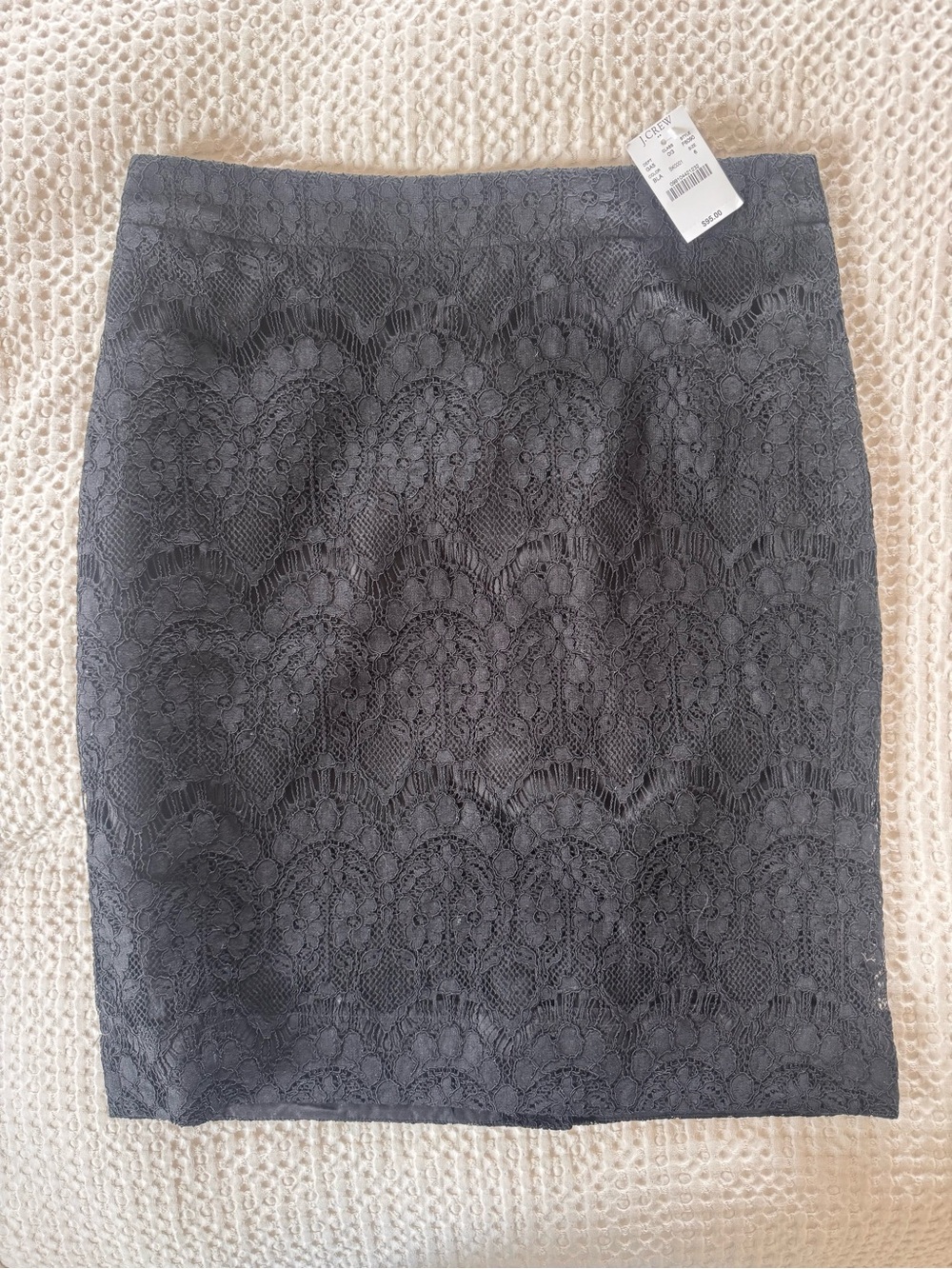 J. Crew Black Lace Pencil Skirt NWT